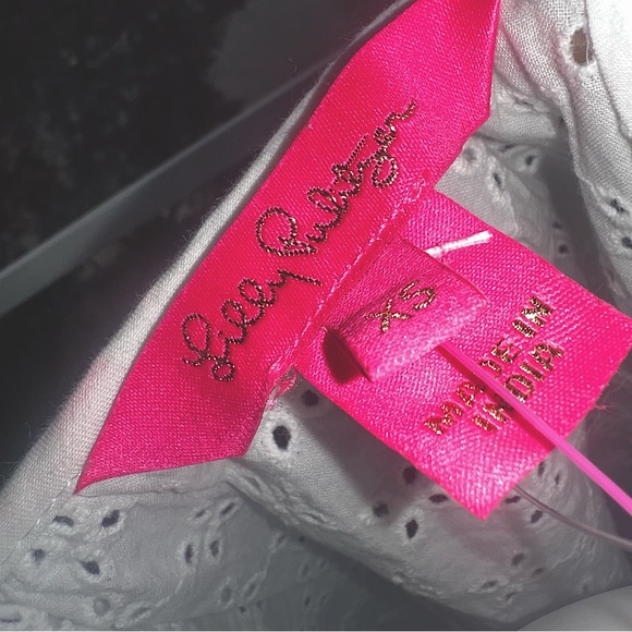 Lilly Pulitzer Morgain White Embroidered Eyelet Top Size XS NWT - Picture 10 of 12